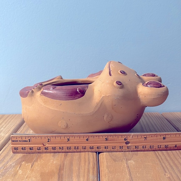 Cute Frog Hand-painted Planter Garden Home Decor Adorable Brown Pot Flower Vase! - Picture 10 of 10